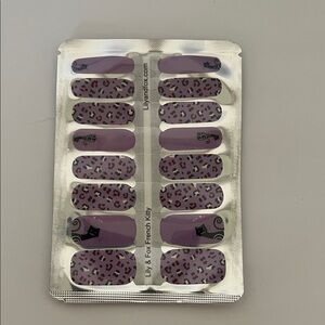 Lily and Fox French Kitty Purple Leopard Cat Nail Wraps